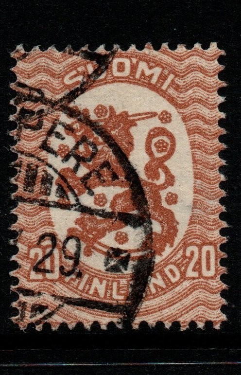 finland-sg245a-1929-20p-bistre-brown-used