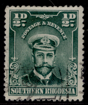 southern-rhodesia-gv-sg1-d-blue-green-fine-used