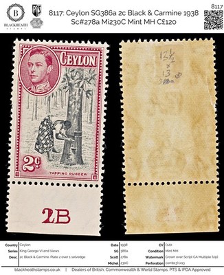 8117-ceylon-sg386a-2c-black-carmine-1938-sc-278a-mi230c-mint-mh-c120