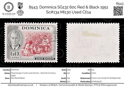 8543-dominica-sg132-60c-red-black-1951-sc-134-mi130-used-c14