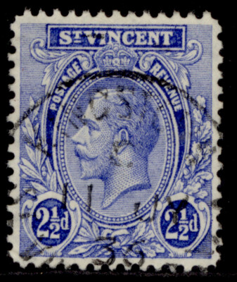 st-vincent-gv-sg133a-2d-bright-blue-fine-used