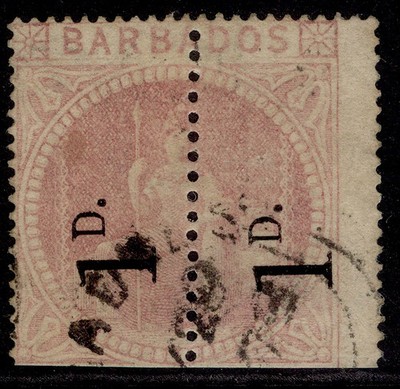 barbados-qv-sg86b-1d-on-half-5s-dull-rose-used-cat-2500