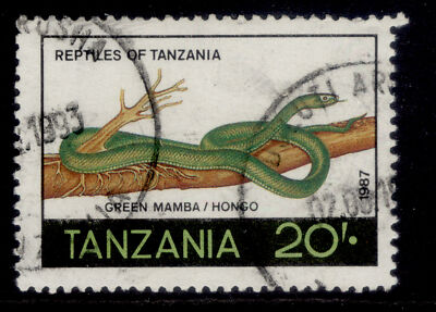 tanzania-qeii-sg530-1987-20s-green-mamba-fine-used