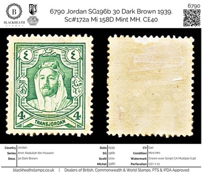 6790-jordan-sg196b-30-dark-brown-1939-sc-172a-mi-158d-mint-mh-c40