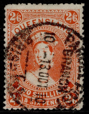australia-queensland-qv-sg270-2s-6d-vermilion-fine-used-cat-65-cds