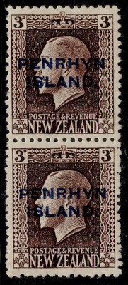 cook-islands-penrhyn-island-gv-sg25b-3d-chocolate-vert-pair-m-mint-cat-70