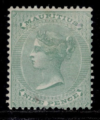 mauritius-qv-sg66-9d-yellow-green-m-mint-cat-225
