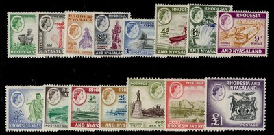rhodesia-nyasaland-qeii-sg18-31-1959-62-complete-set-m-mint-cat-130