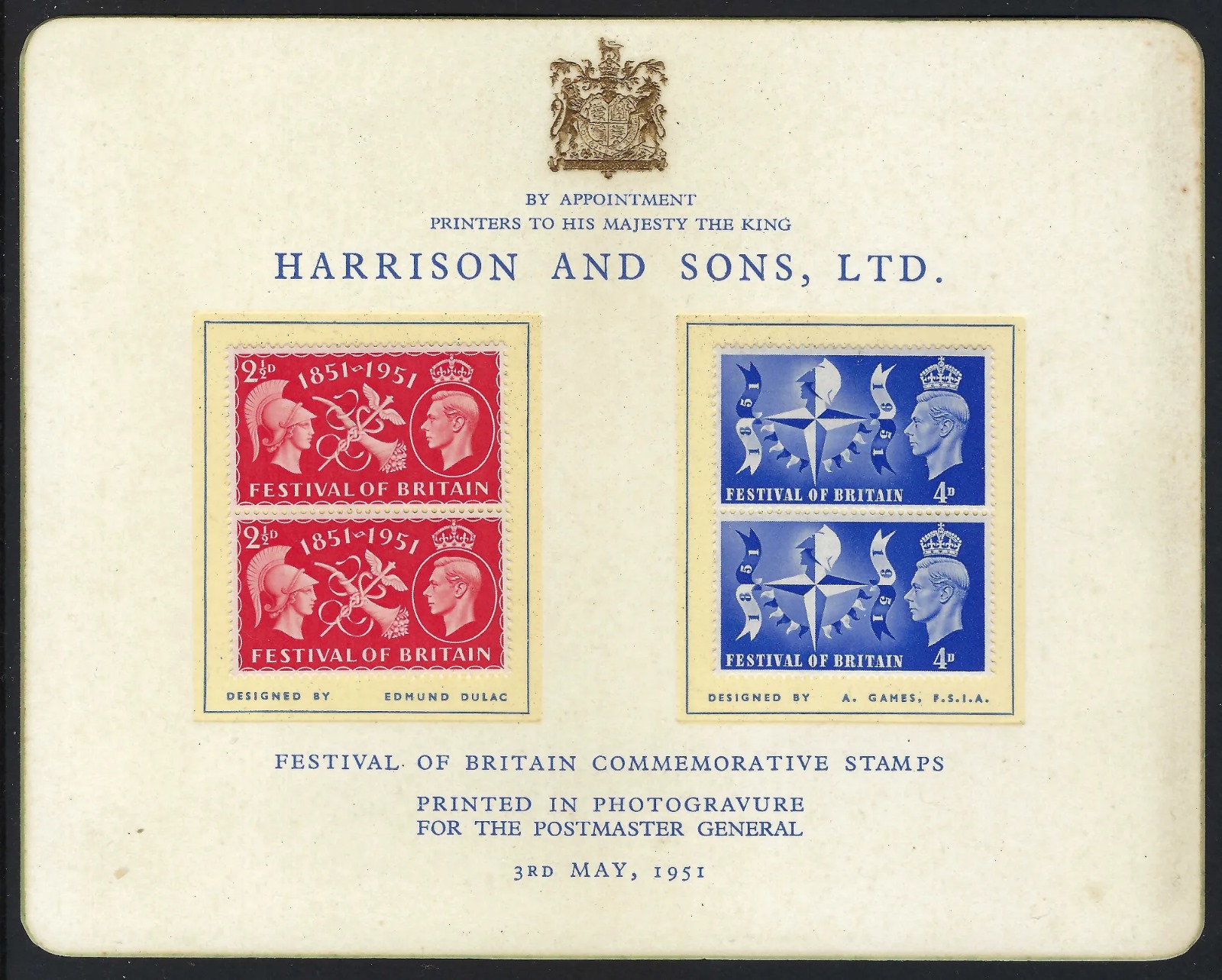 harrison-sons-1951-festival-of-britain-presentation-card-scarce