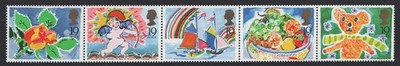 gb-1989-greetings-strip-of-5-um-good-perfs-sg1421-1427