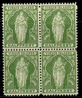 british-virgin-islands-qv-sg43-d-yellow-green-nh-mint-cat-16-block-x-4