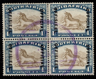 south-africa-gv-sg-o17-1930-47-1s-brown-deep-blue-block-x4-used-cat-190