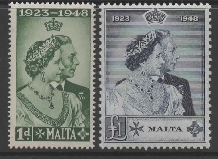 malta-sg249-50-1949-royal-silver-wedding-mnh