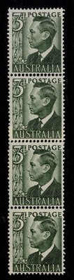 australia-gvi-sg237da-3d-grey-green-lh-mint-cat-60-coil-joined-strip-x4