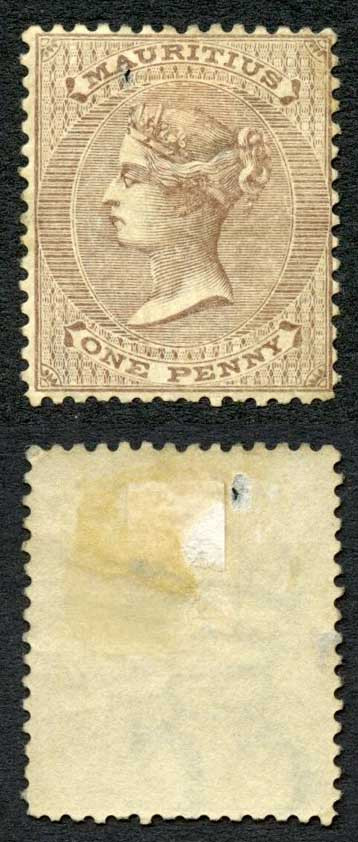 mauritius-sg57-1d-brown-mint-part-gum-wmk-crown-cc-cat-100-pounds