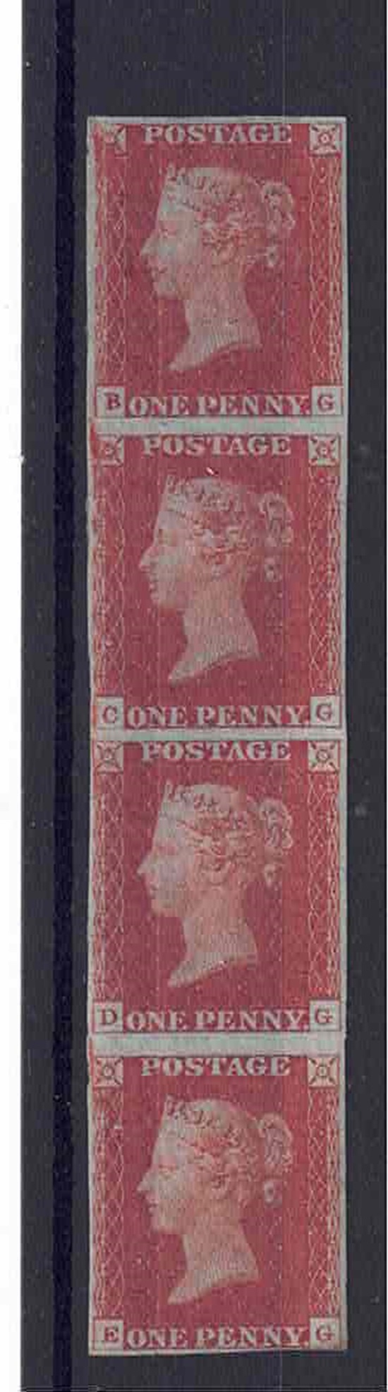 qv-1d-sg-8-plate-60-spec-bs49-strip-of-4-mint-with-vertical-crease-but-nice-rich-colour