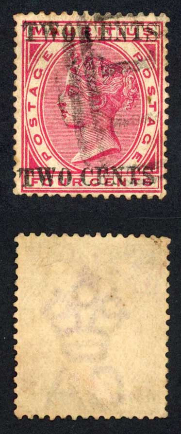 mauritius-sg118-2c-on-4c-carmine-surcharge-doubled-m-m-cat-85-pounds