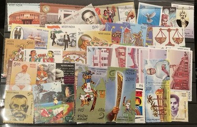 india-2010-unmounted-mint-stamps-complete-year-with-miniature-sheets