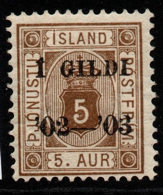 iceland-sgo96-1902-5a-brown-p12-official-mtd-mint