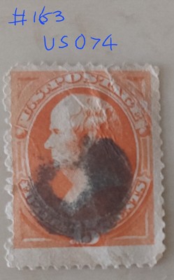 united-states-1870-15-cents-orange-secret-mark-v-ttb-163-used-af-us074