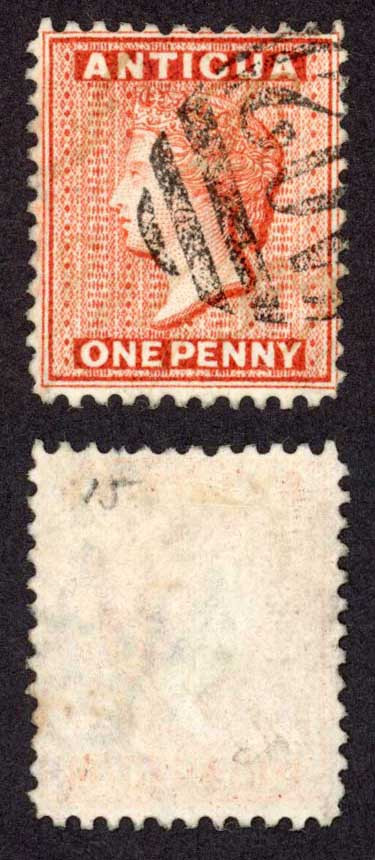 antigua-sg24-1d-carmine-red-wmk-crown-ca-perf-12-cat-20-pounds