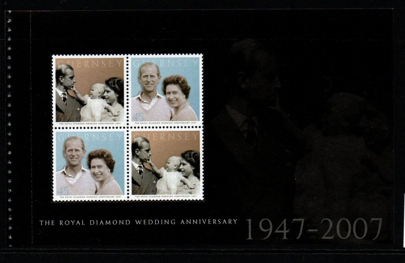 guernsey-sg1175a-2007-diamond-wedding-booklet-pane-mnh