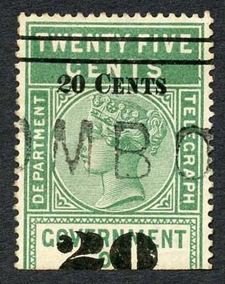 ceylon-telegraph-sgt31-20c-on-25c-green-type-26-cat-15-pounds