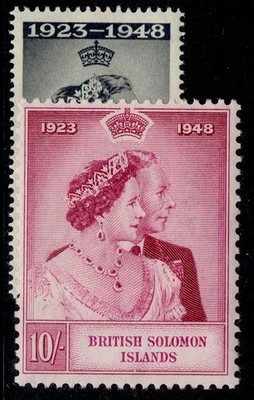 british-solomon-islands-gvi-sg75-76-1948-royal-silver-wedding-set-nh-mint