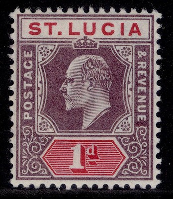 st-lucia-edvii-sg66-1d-dull-purple-carmine-m-mint