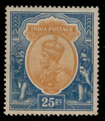 india-gv-sg219-25r-orange-blue-nh-mint-cat-325