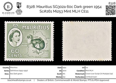 8328-mauritius-sg302a-60c-dark-green-1954-sc-261-mi253-mint-mlh-c11
