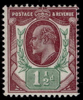 gb-edvii-sg287-spec-m10-4-1d-dull-reddish-purple-green-lh-mint-cat-30