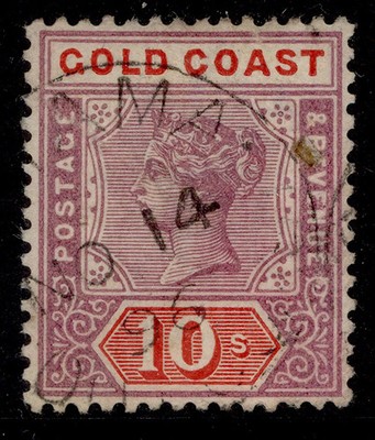 gold-coast-qv-sg23-10s-dull-mauve-red-fine-used-cat-30-cds