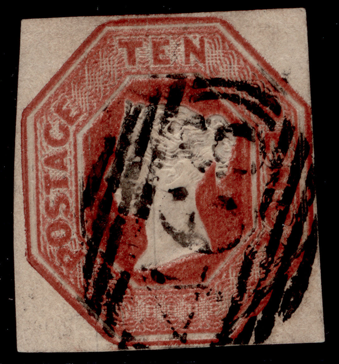 gb-qv-sg57-scarce-10d-brown-cut-square-fine-used-cat-1500