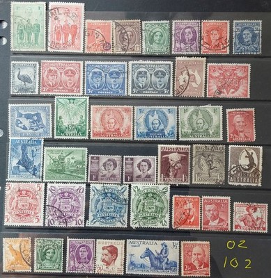 australia-1940-s-selection-to-2-watermark-varieties-used-oz102