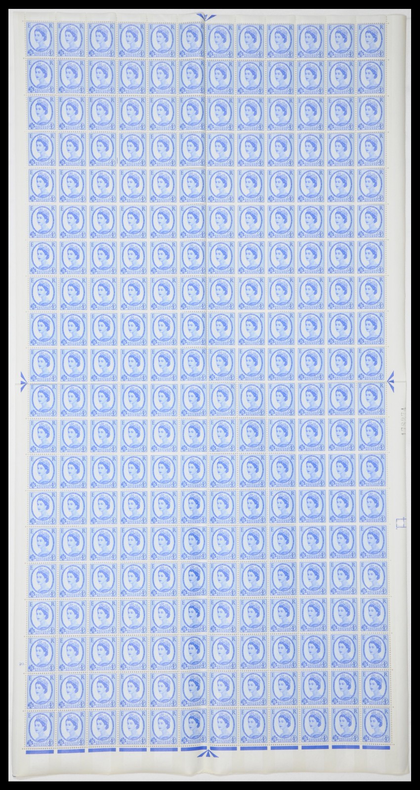1958-1965-4d-multi-crown-cream-ultramarine-cylinder-8-dot-full-sheet-u-m