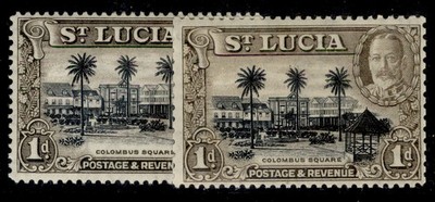 st-lucia-gv-sg114-114a-1d-perf-varieties-m-mint-cat-13