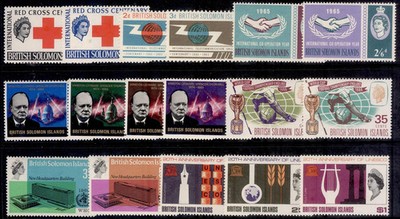 british-solomon-islands-gv-sg-1963-66-qeii-commemeratives-selection-nh-mint