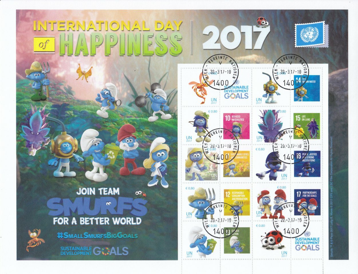 un-2017-international-day-of-happiness-personalised-stamp-sheet-s79-cto