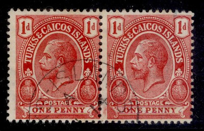 turks-caicos-islands-gv-sg130-1d-red-fine-used-pair