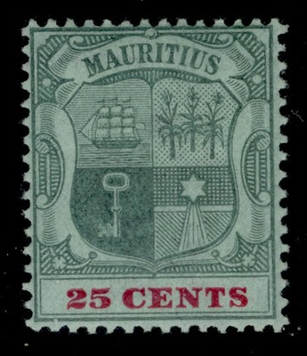 mauritius-edvii-sg151-25c-ordinary-paper-wmk-ca-single-vlh-mint-cat-38