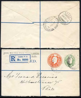 esc681-kevii-1-2d-yellow-green-and-4d-stamped-to-order-registered-envelope-used