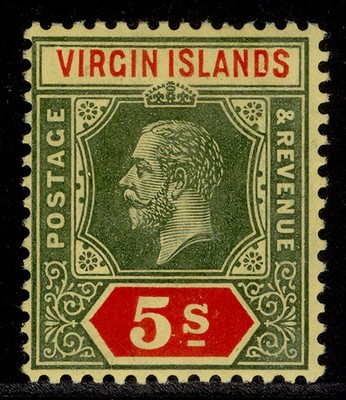 british-virgin-islands-gv-sg77-5s-green-red-yellow-lh-mint-cat-50