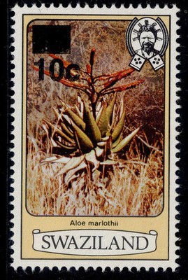 swaziland-qeii-sg471-1984-10c-on-4c-perf-13-without-imprint-date-nh-mint