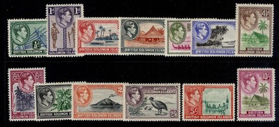 british-solomon-islands-gvi-sg60-72-1939-51-complete-set-m-mint-cat-110