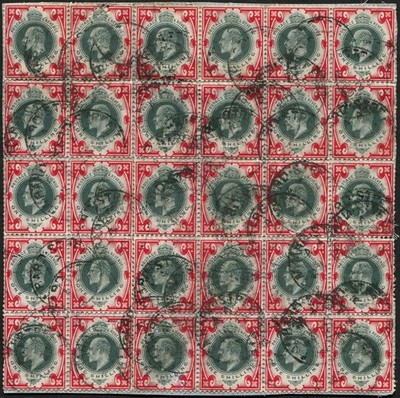 1-sg-257a-c-block-of-thirty-fu-lombard-st-1910-cds-on-blue-parcel
