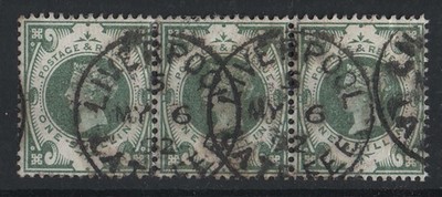 gb-1887-1s-green-sg211-vfu-strip-of-3-liverpool-late-fee-cds-rich-colour