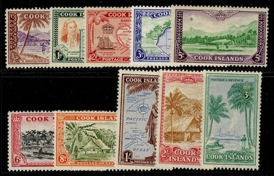 cook-islands-gvi-sg150-159-1949-61-complete-set-m-mint-cat-65