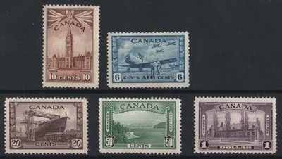 canada-1937-20p-50p-1-f-mint-sg365-367-1942-10c-6c-air-sg383-399-c188