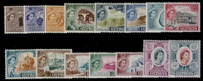 cyprus-qeii-sg173-187-1955-60-complete-set-m-mint-cat-130